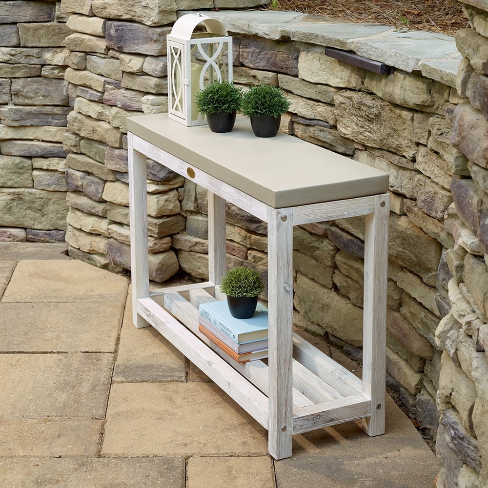 Indoor or Outdoor Cement Console Table with Lower Shelf L347