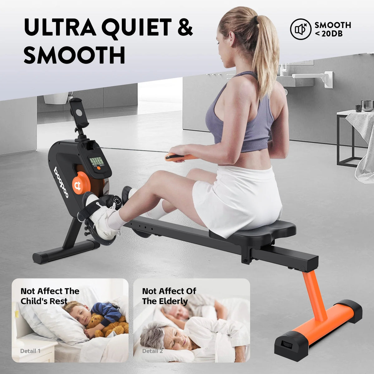 Foldable Magnetic Rowing Machine with 8 Level Resistance A4183