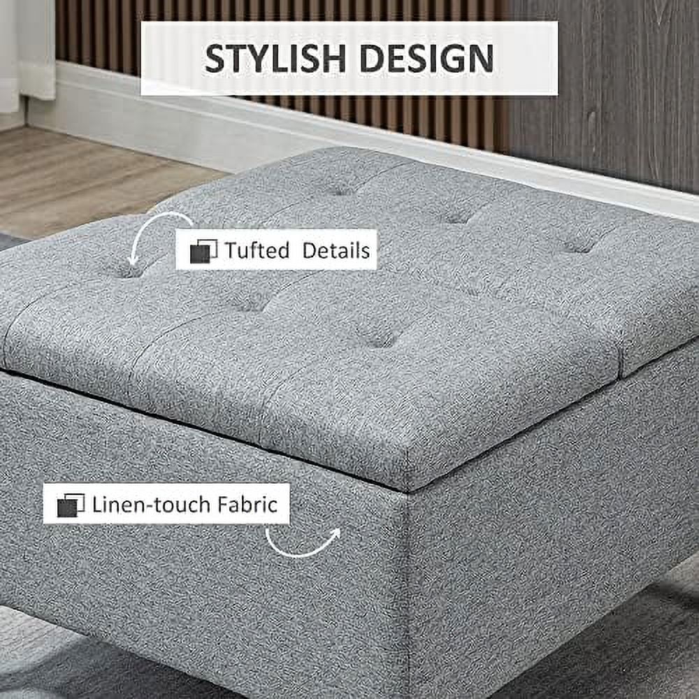 30" Square Upholstered Ottoman with Lift Top J6918