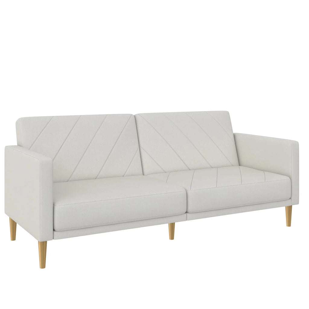 Light Gray Linen Futon Sofa Bed H639461