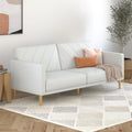 Light Gray Linen Futon Sofa Bed H639461