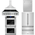 5-Piece Stainless Steel Appliance Package with Gas Rangetop, Range Hood, Refrigerator, Dishwasher and Wall Oven G88249
