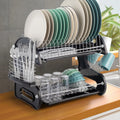Black 2-Tier Plastic Dish Drainer E397681