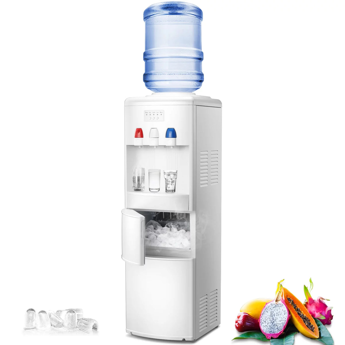 3 in 1 Water Dispenser with Ice Maker, White Z60418