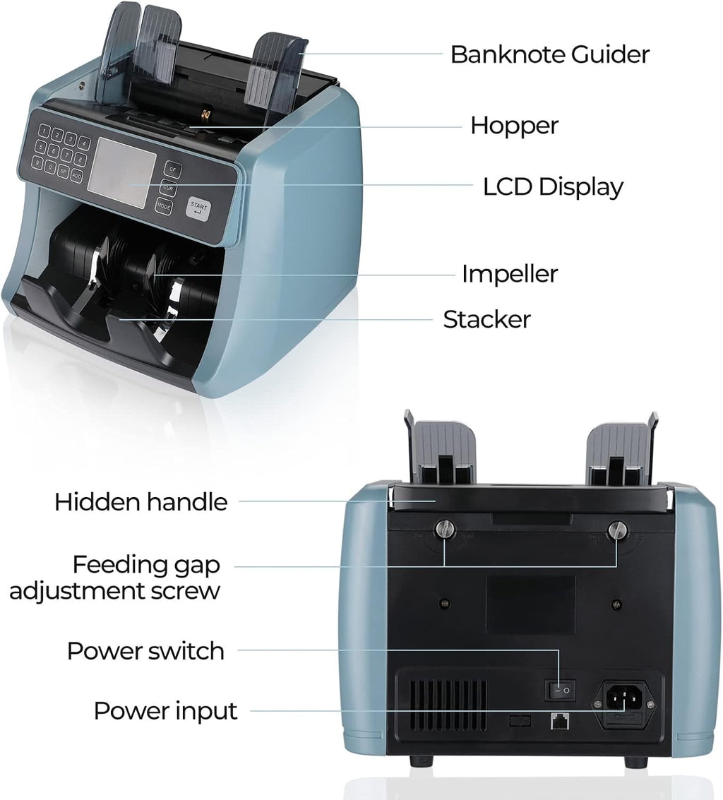 Money Counter Machine with UV/IR/MG/DD Detection U593