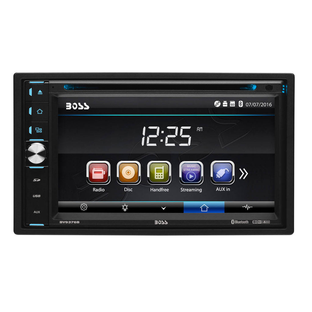 Double-DIN In-Dash DVD MP3 CD AM FM Receiver with Bluetooth R129