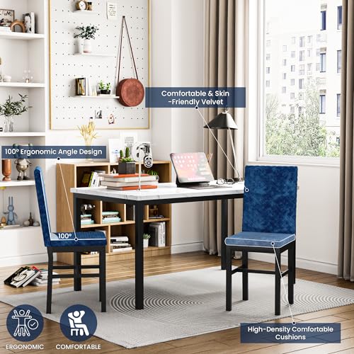 Faux Marble 7 Piece Dining Table Set with Chairs S768214
