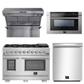 48 Inch Pro Gas Range, Wall Mount Range Hood, Microwave Drawer, Dishwasher T11950