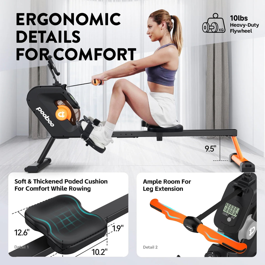 Foldable Magnetic Rowing Machine with 8 Level Resistance A4183