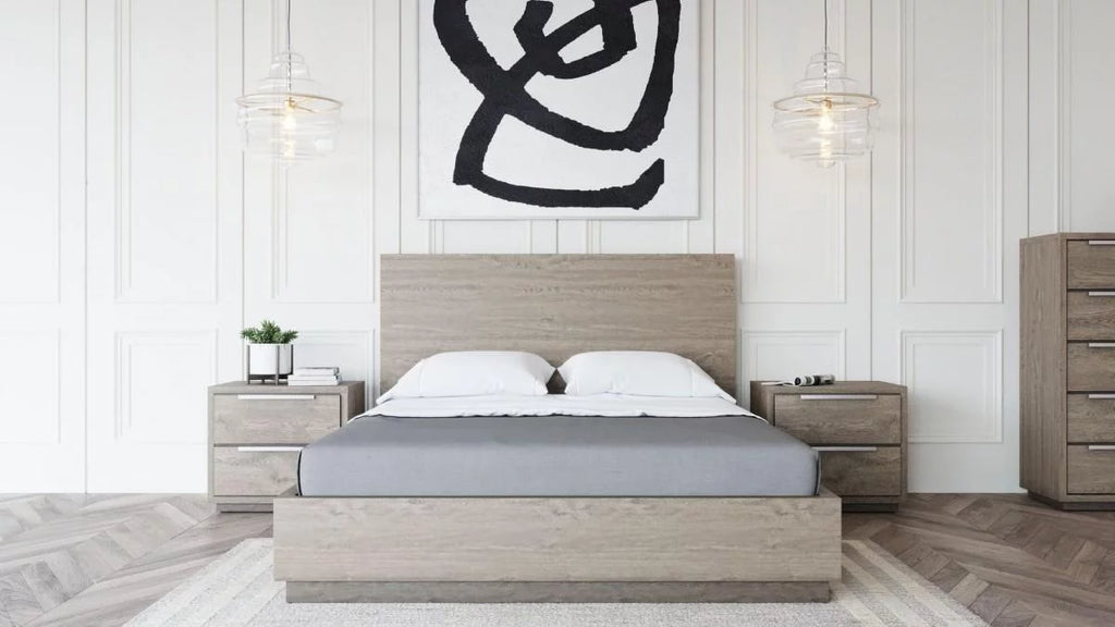 Grey & Silver King Size Bedroom Set 5Pcs O254549