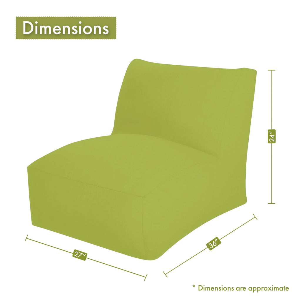 Black Indoor Outdoor Chair Lounger Bean Bag 36 in L x 27 in W x 24 in H U67931