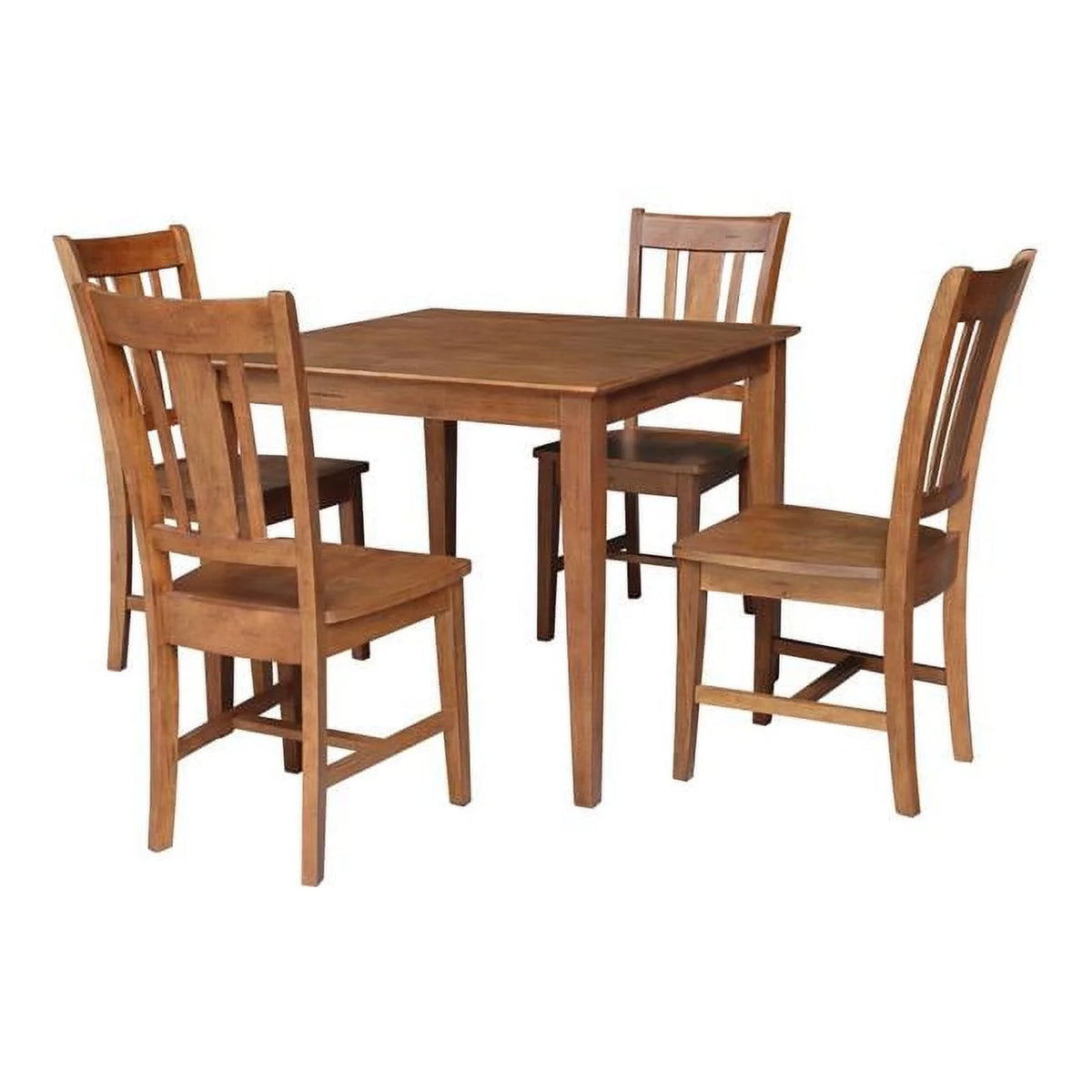 Solid Wood 5 Piece Dining Table with 4 Splatback Chairs Y98432