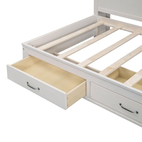 Full Size Wood Daybed with Storage Shelves and 2 Drawers N739009