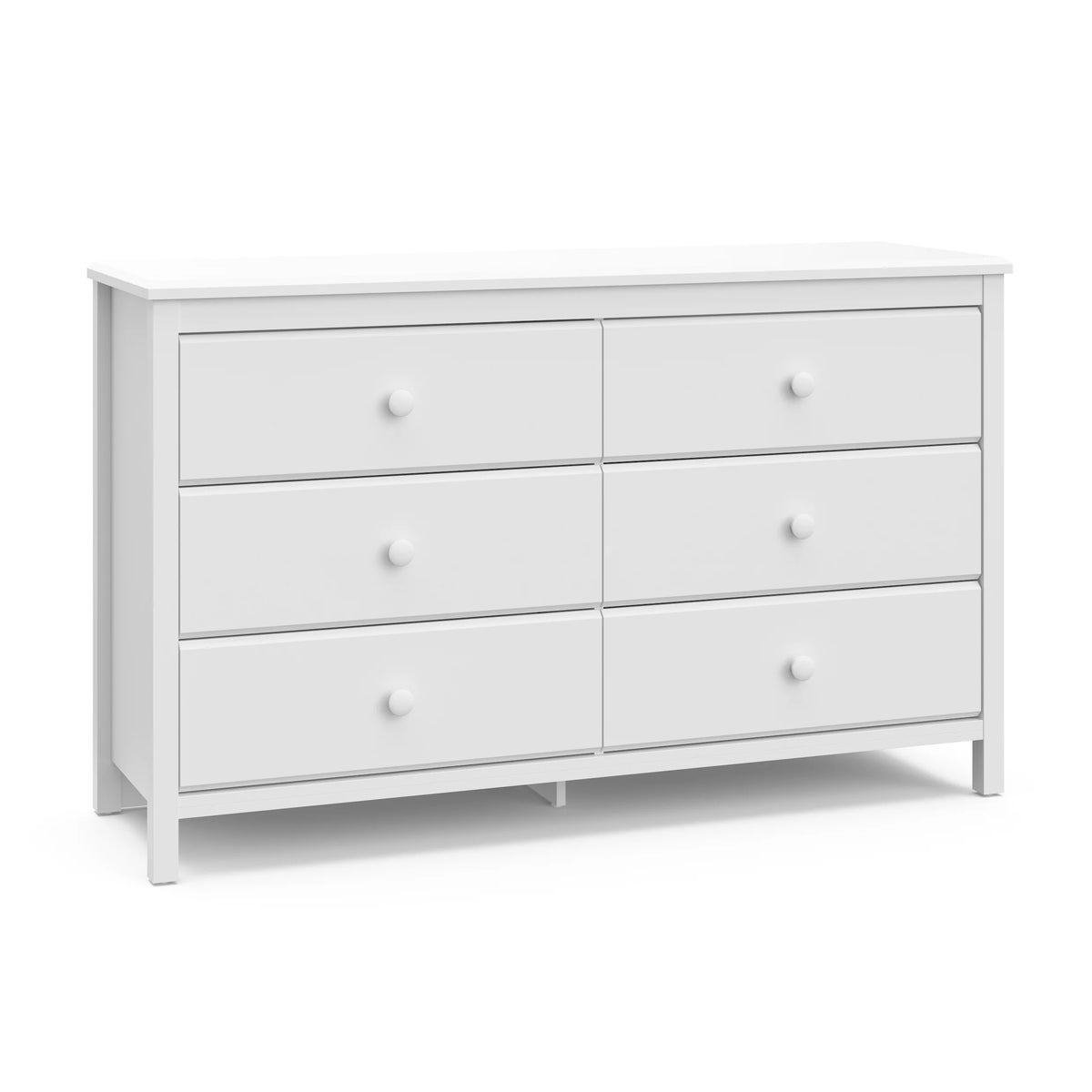 White 6 Drawer Double Dresser C59066