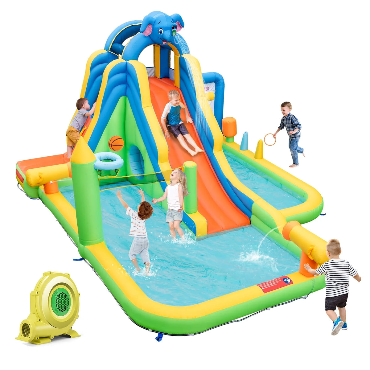 Inflatable Water Slide with Splash Pool Climbing Wall Z34549
