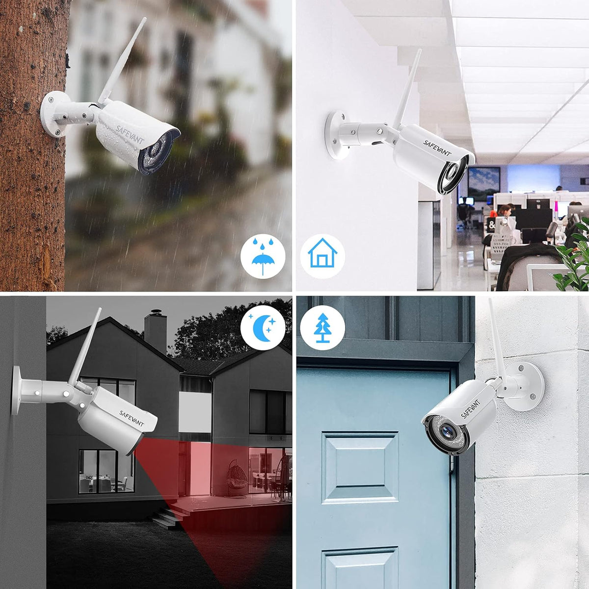 1080P Wireless Security Camera System 8 Channel 8PCS 2MP Night Vision N99253