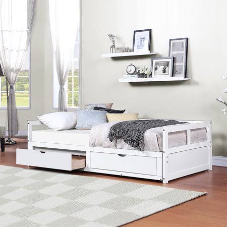 Wooden Daybed with Trundle Bed and Two Storage Drawers M9640