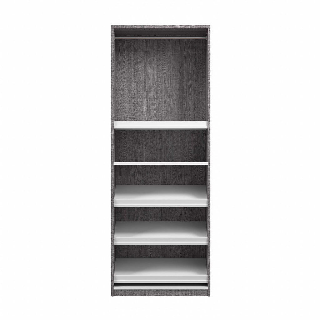 Rustic Brown & White Shoe & Closet Storage Unit W9704