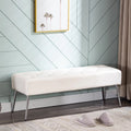 White Tufted Upholstered Bench A3838