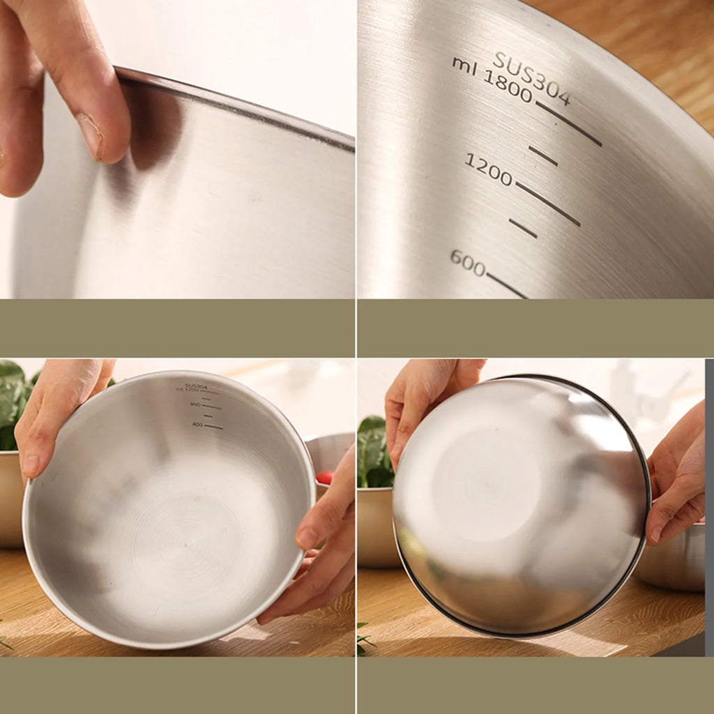 304 Stainless Steel Colander with Bowl Set of 2 X6921