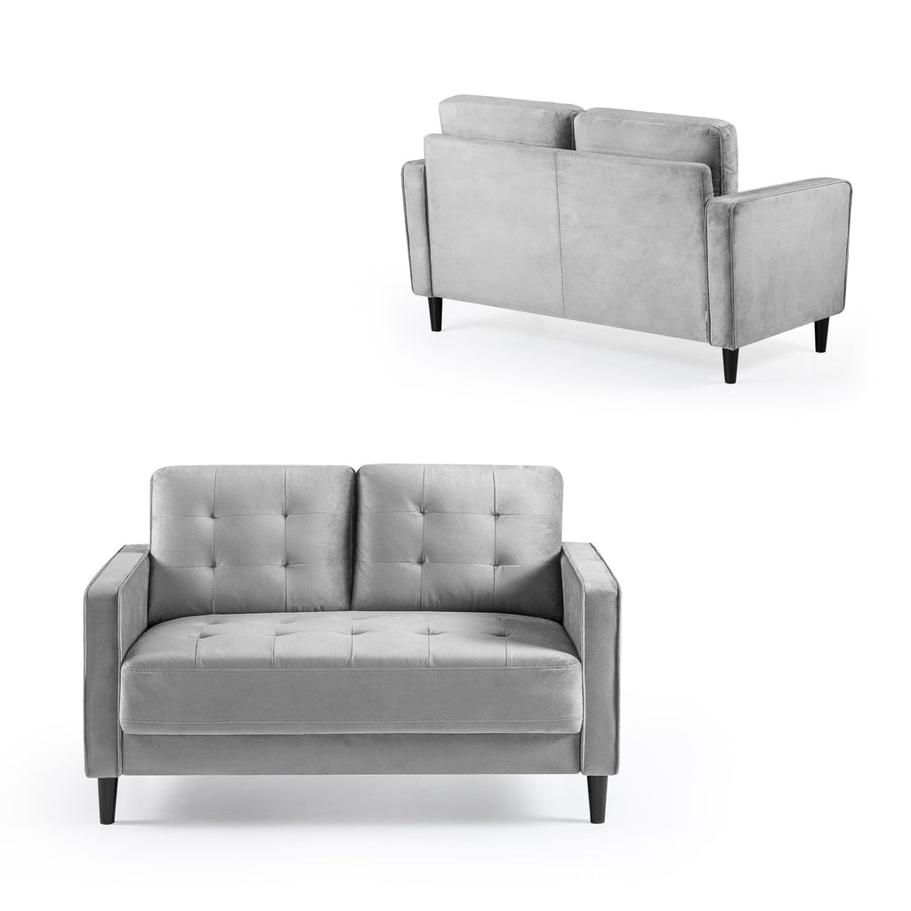 Grey Velvet Loveseat V1432