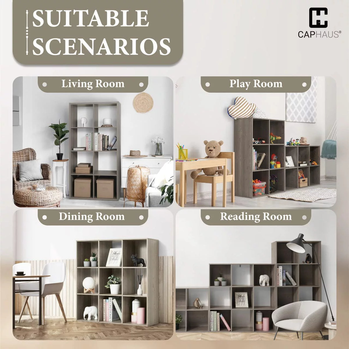11-Inch Cube Organizer Bookcase with Divider C18516