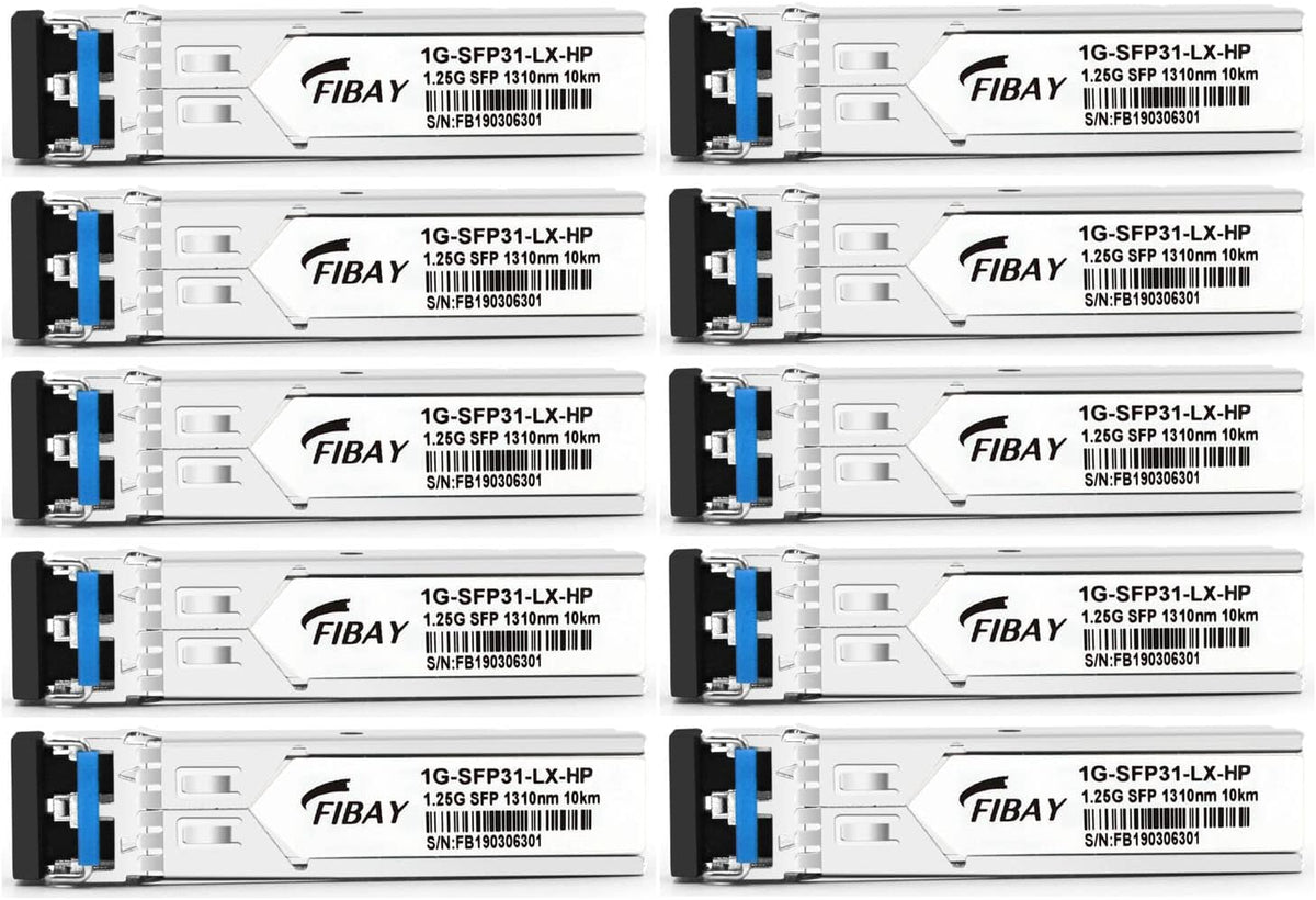 1.25G SFP LX Single-Mode 1310nm 10km LC Transceiver Module 10 Pack J112