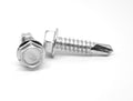 #12-24 x 1 Coarse Thread Self Drilling Screw Hex Washer Head Zinc Plated T123234