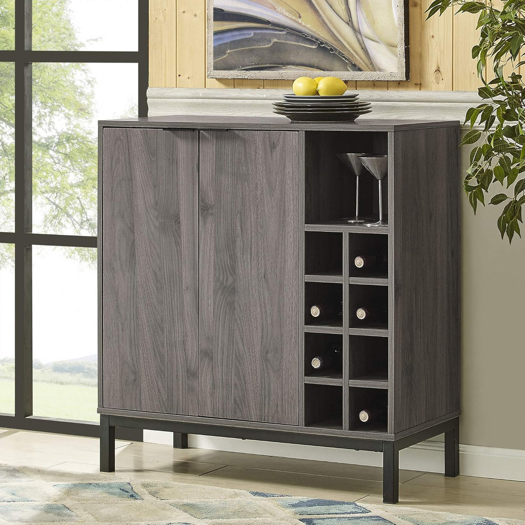 Brown 34 Inch Wood Storage Cabinet R7907