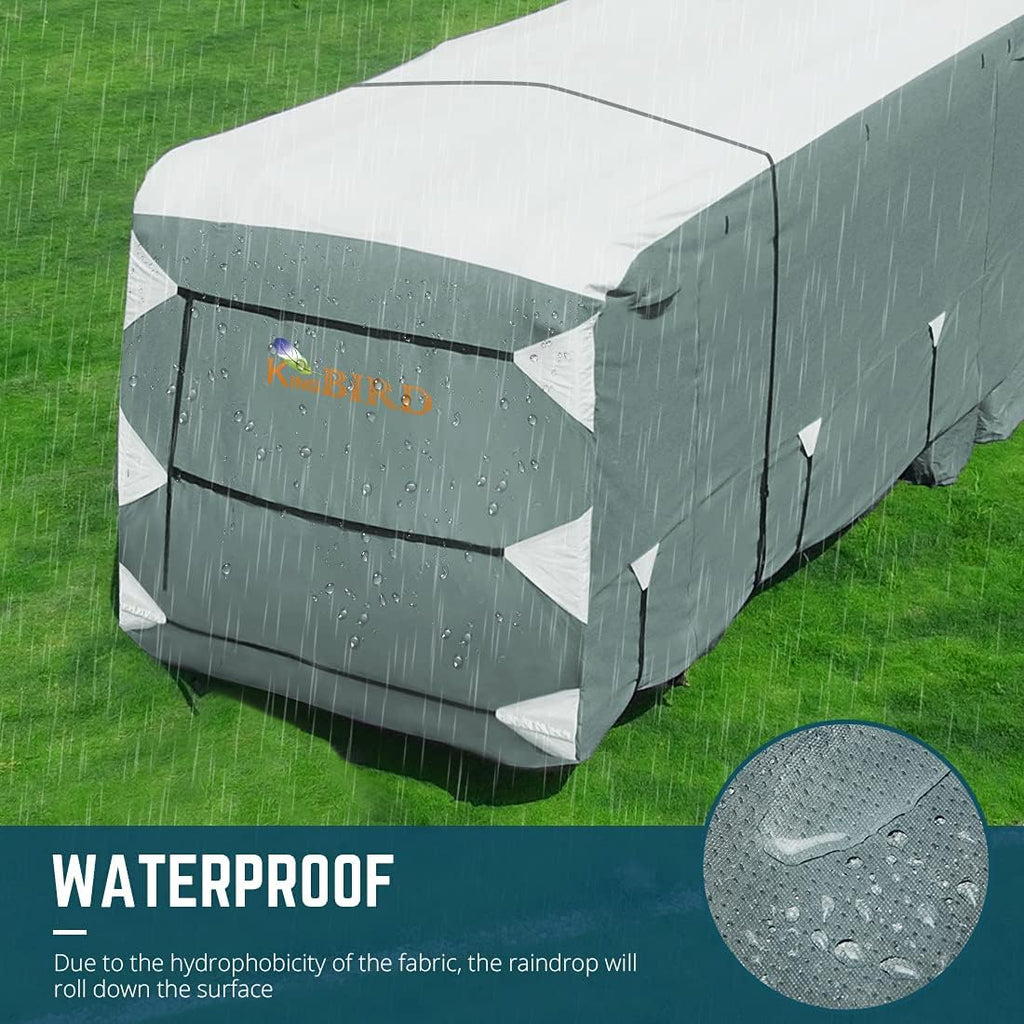 35'-38' Waterproof Breathable RV Cover with Straps & Tire Covers P8248