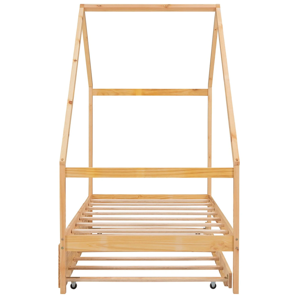 Twin Size Wooden House Bed with Trundle F607