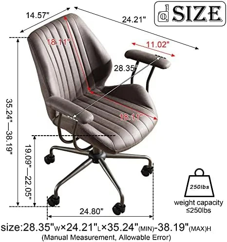Ergonomic Suede Fabric Office Chair E48657