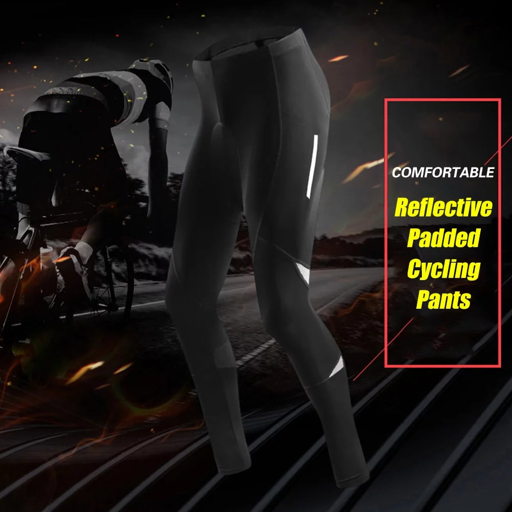 Men's Reflective Padded Cycling Compression Tights I2802