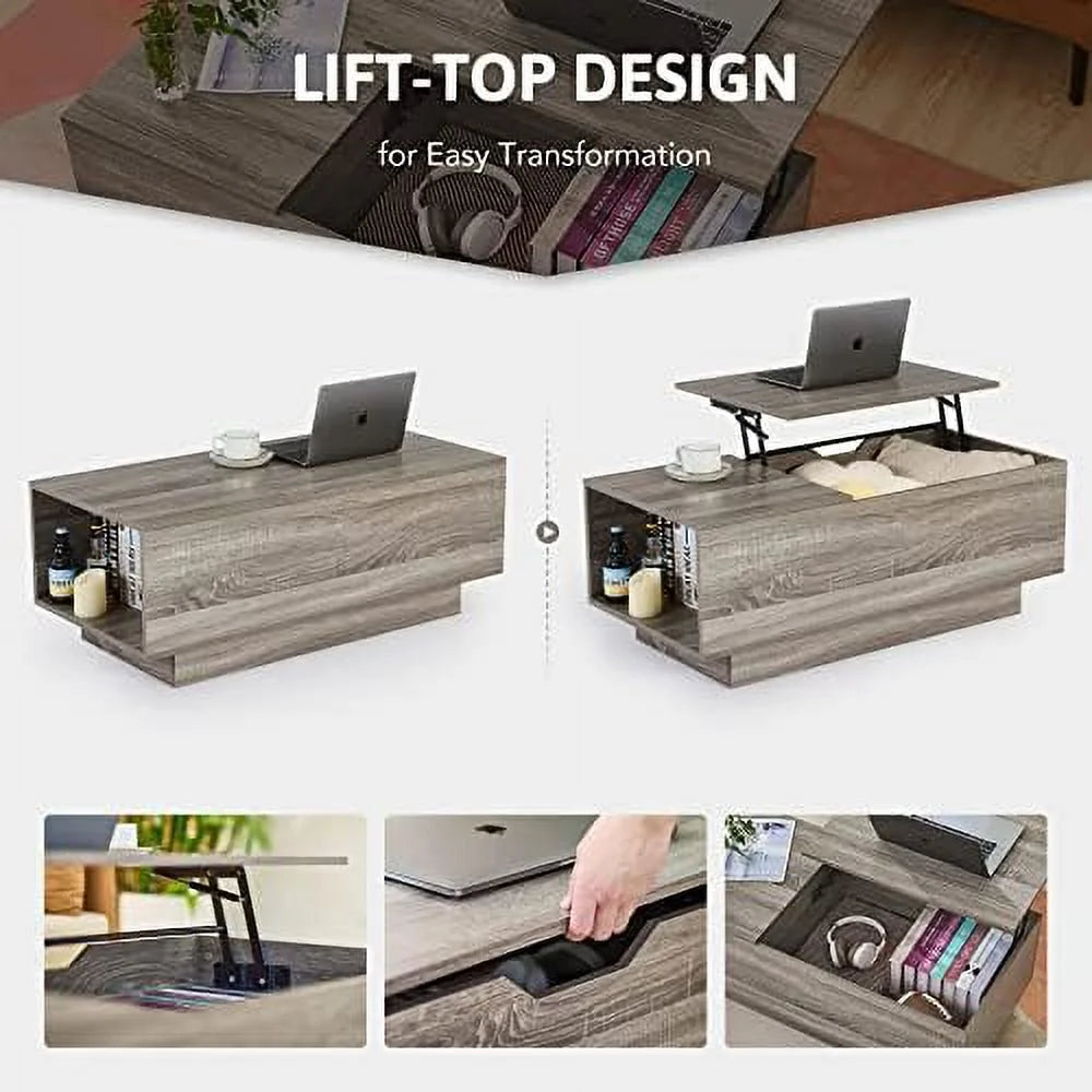 Lift Top Coffee Table with Hidden Storage J162