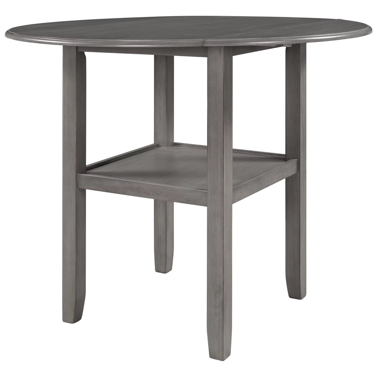 Round Drop Leaf Kitchen Dining Table with Shelf N557356