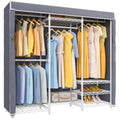 White Clothing Rack with Grey Oxford Fabric Cover S477