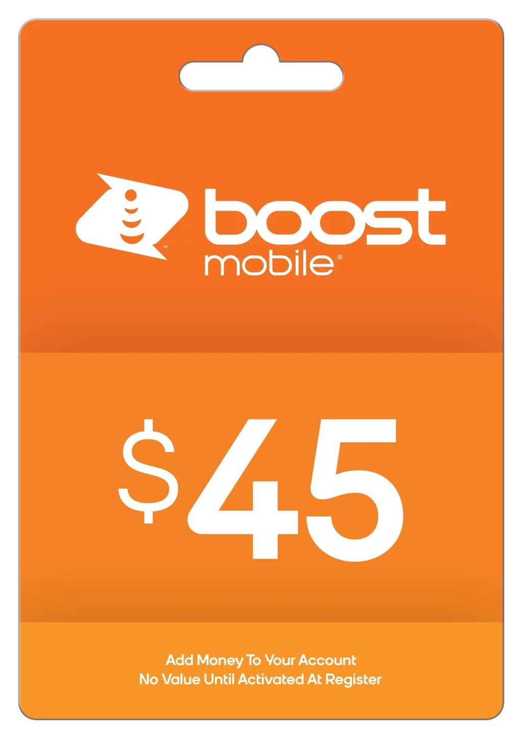 Boost Mobile $45 e-PIN Top Up Y99064