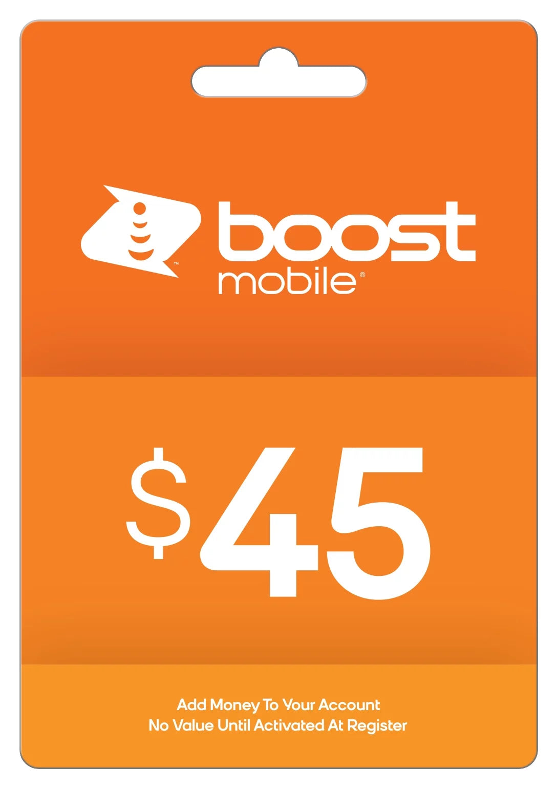 Boost Mobile $45 e-PIN Top Up Y99064