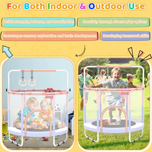 60" Toddler Trampoline with Safety Enclosure Net K452