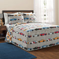 Blue & Orange Race Cars Bedspread Set Twin/Twin XL B3107