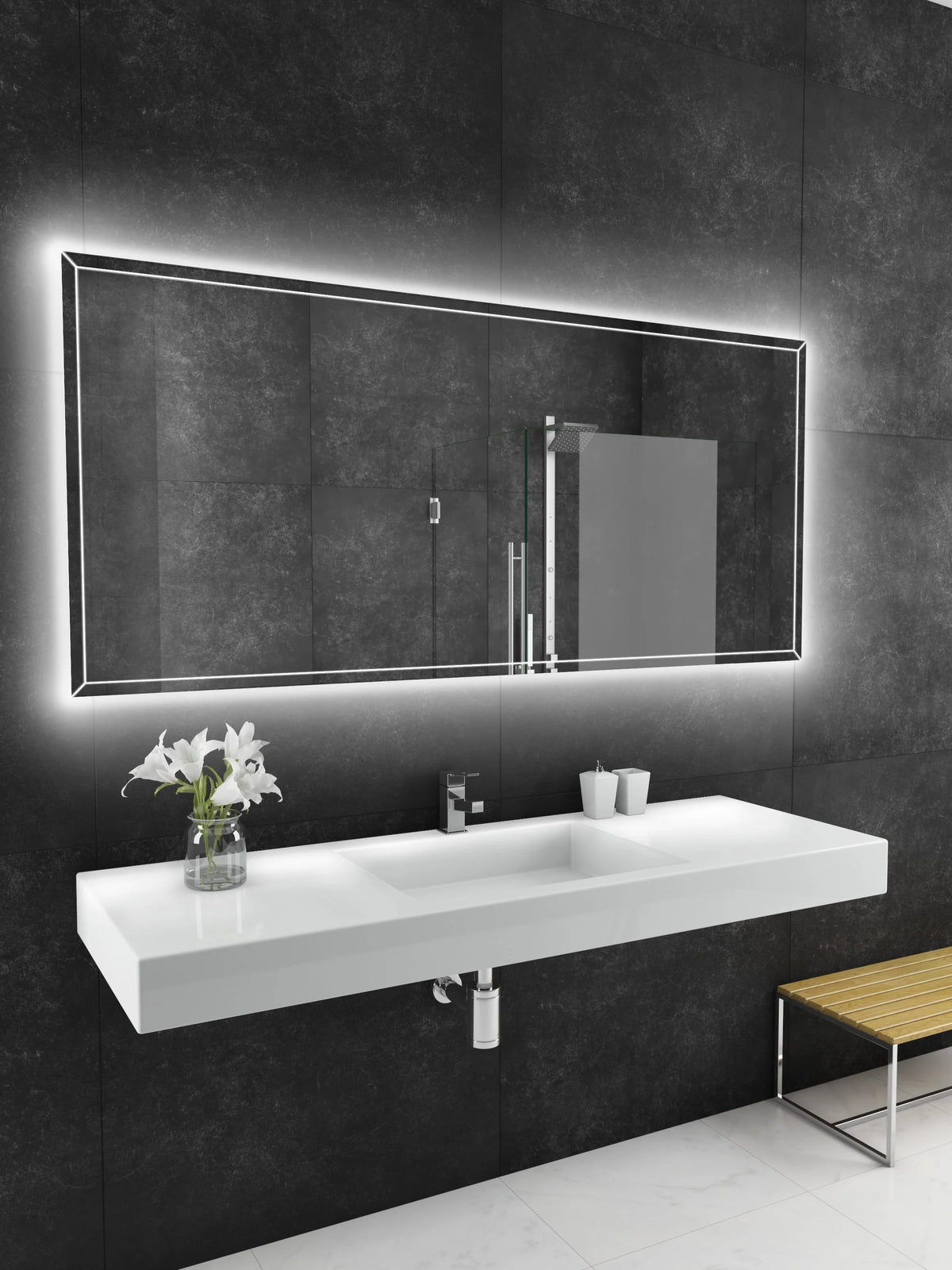 70 x 32 Rectangle Dual Lighted Mirror O132363