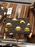 Brown Leather Coinpouch ID Holder Wallet W67323