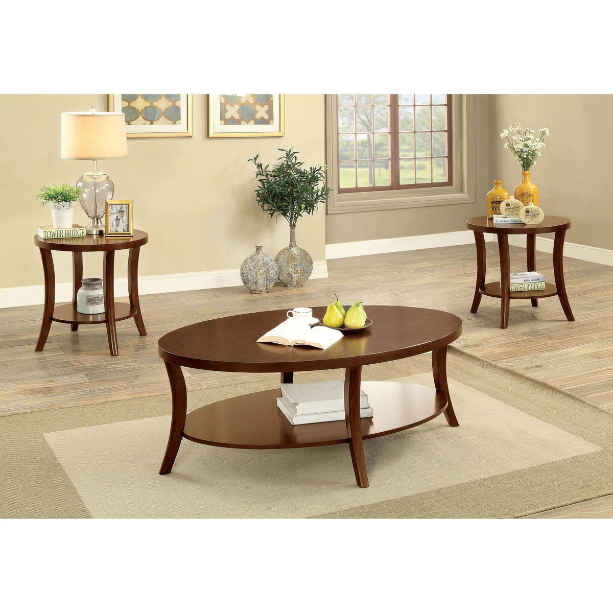 3 Piece Open Shelf Coffee Table Set T954398