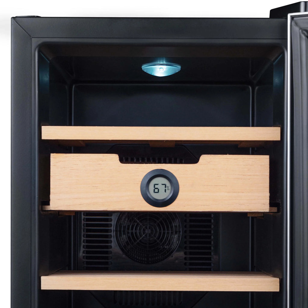1.2 cu. ft. Stainless Steel Digital Cigar Humidor with Spanish Cedar Shelves J3066