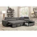 Gray Microfiber Sectional Sleeper Sofa and Ottoman K982