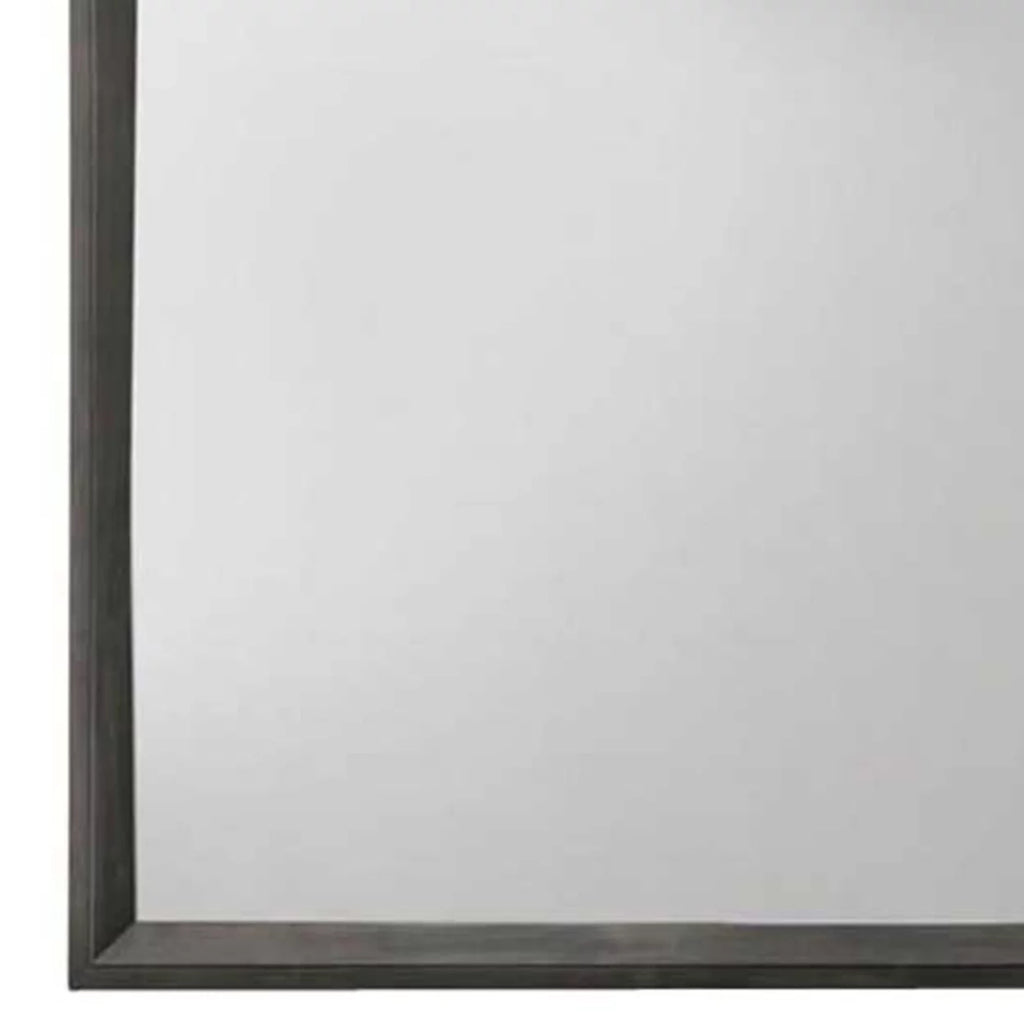 Gray and Silver Rectangular Wooden Frame Dresser Top Mirror V39651