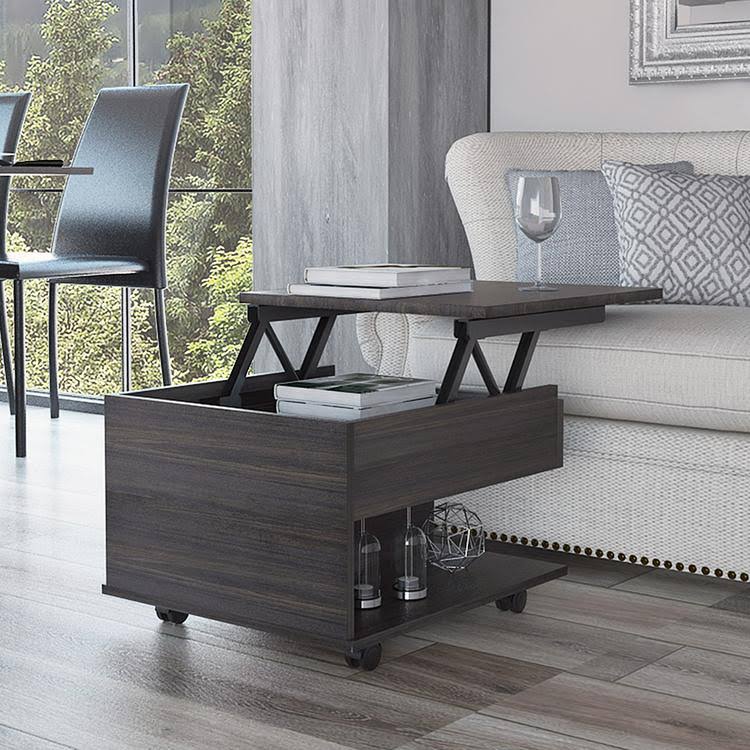 Lift Top Coffee Table with Casters in Espresso Y500