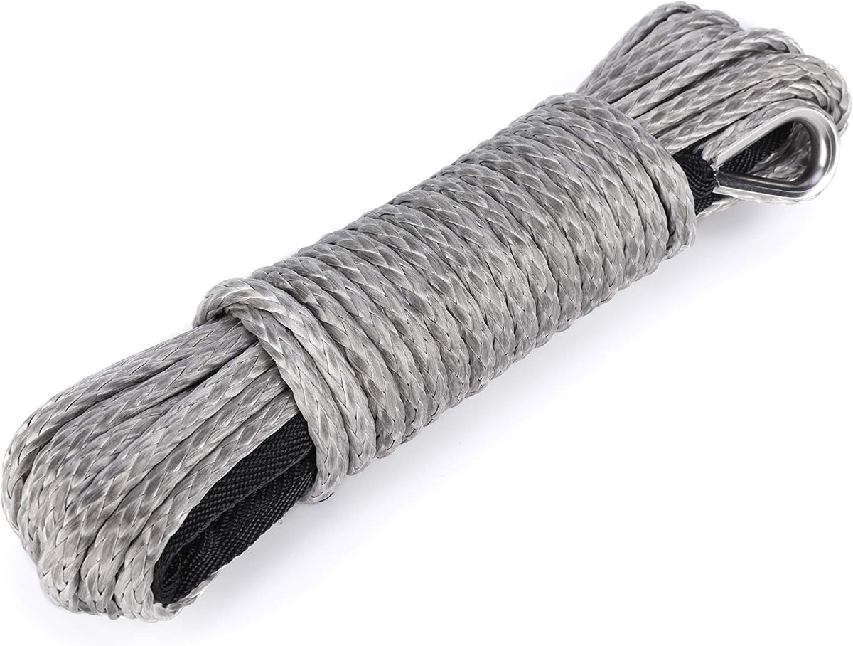 Synthetic Winch Rope 1/4'' x 50' 7800lbs Gray F639920
