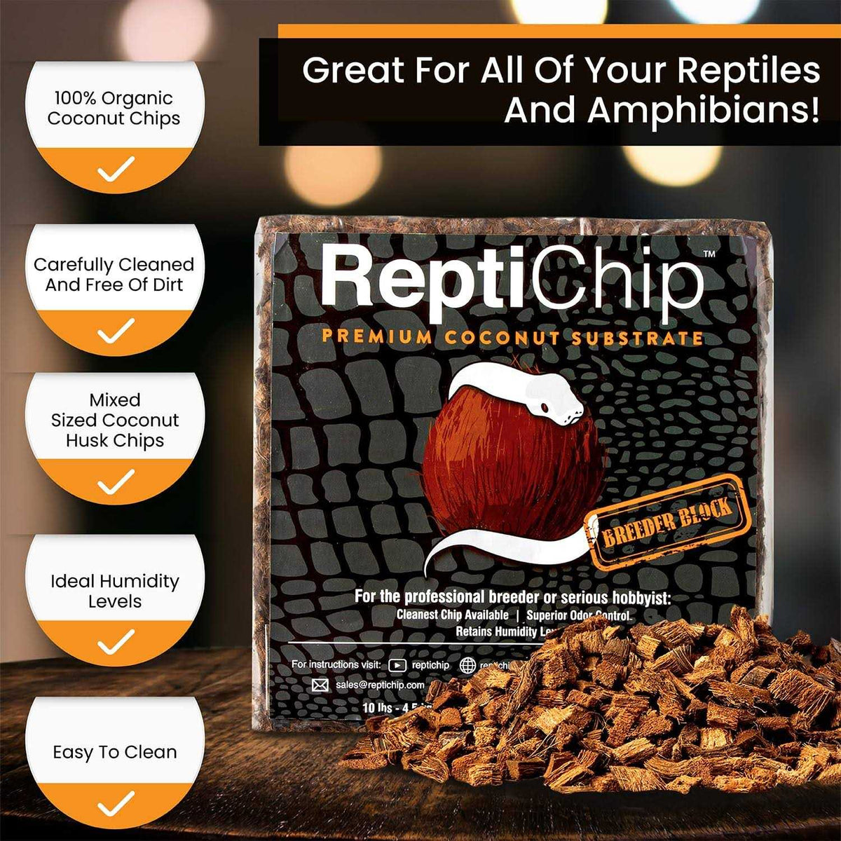 Compressed Coconut Chip Substrate 72 Quart Reptile Bedding Y34969