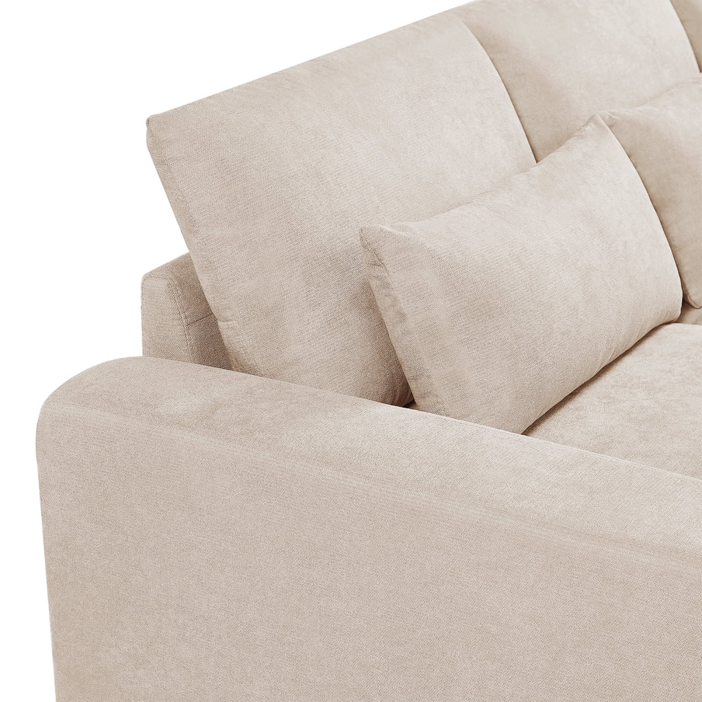 Beige 5 Seat L-Shape Sectional Sofa K699749